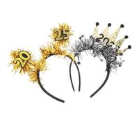 2 Pièces Serrage-tête Pailleté, Bandeau Festif Léger pour Femmes | Rubans Multicolores, Lettres Étoilées, Plastique et Fer, pour Soirées à Thème et Club, Effet Visuel Fort