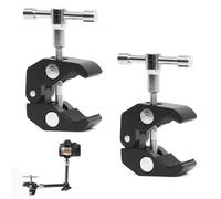 2 Pièces Serre Joint Magic Arm Super Clamp Mount avec Adaptateur de Griffe à Rotule et Clamp avec Clips Filetés 1/4 et 3/8 pour Flash, Trépied, Moniteur