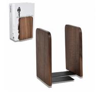 2 Pièces Serre-Livres en Bois de Noyer, 17x12cm Décoratif Presse Livres, Porte-revues, pour Maison, Bureau, École, Bibliothèque, pour Livres, Magazines, CDs et Jeux Vidéo