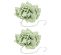 2 Pièces Serviette de Bain Exfoliante avec Poche Intégrée, Vert | PE et Tissu, Nettoyage Complet du Corps, Double Usage Hygiénique, Gommage Profond