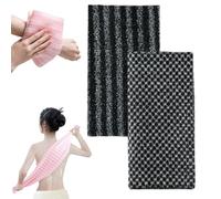 2 Pièces Serviette De Douche Exfoliante - Gommage du Japonais Set, Gommage Naturel en Fibre de Bambou et Charbon, Serviette Exfoliant pour le Dos, Débarbouillettes pour Homme Femme