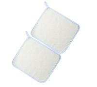 2 Pièces Serviette Exfoliante Carrée en Nylon Beige | Maille à Mousse Riche, Élimine les Peaux Mortes, Séchage Anti-odeur, Usage Maison