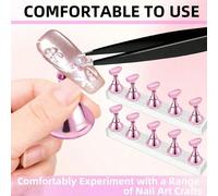 2 pièces/set (10 pièces au total) - Plateau d'affichage pour nail art, set de support pour nail art (base seulement), support pour nail art avec pince, support pour tenir la main pour la pratique des 