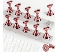 2 pièces/set (10 pièces au total) - Plateau d'affichage pour nail art, set de support pour nail art (base seulement), support pour nail art avec pince, support pour tenir la main pour la pratique des