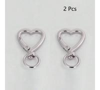 2 pièces/Set Accessoires de Bagages en Forme de cœur Incluant Crochet, Porte-clés, Chaîne pour DIY GéométriqueAlliage de fer