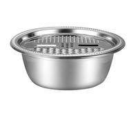 2 Pièces Set Bassine et Râpe Multifonction en Acier Inoxydable | Polissage Miroir, Nettoyage Facile, Bac la Cuisine et Plateau de Trancheuse, pour Fruits et Légumes