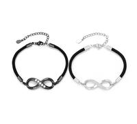 2 pièces Set Bracelet Infinity pour Hommes et Femmes, Bracelets à Nom Personnalisé pour Couples, Cadeau Romantique pour Anniversaire de Mariage ou Saint-Valentin entre Amoureux, Petit Ami, Copain