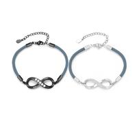 2 pièces Set Bracelet Infinity pour Hommes et Femmes, Bracelets à Nom Personnalisé pour Couples, Cadeau Romantique pour Anniversaire de Mariage ou Saint-Valentin entre Amoureux, Petit Ami, Copain