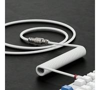 2 pièces/set Câble de clavier en spirale USB vers Type-C de 1,6 m, prise d'avion à ressort, matériau tressé rétractable, connecteur en métal détachable d'aviateur, convient pour le clavier mécanique D