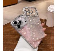 2 pièces/set Cœur, 1 blanc 1 rose, étui de téléphone de luxe avec strass et perles en forme de cœur et de papillon, compatible avec iPhone, exclusif déesse Instagrammable, design exquis nœud papillon 