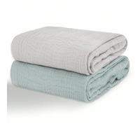 2 pièces Set de couvertures d'emmaillotage douces et respirantes, grande couverture de mousseline pour bébé nouveau-né de 40 x 40 pouces (101 x 101 cm), langes, fournitures de bain pour bébé, Love Val