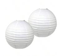 2 pièces Set de lanternes en papier blanches rondes pour mariage, fête, Noël, anniversaire, décoration. Couvercles de lampe à peindre soi-même. XXL-18 POUCES,L-14 POUCES,XXXL-20 POUCES,XXS-6 POUCES,M-