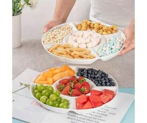 2 pièces Set de plateaux ronds en plastique - Plateaux durables convenant pour les collations, les noix, les fruits et les amuse-gueules, idéal pour les fêtes, les mariages, les vacances, la cuisine e
