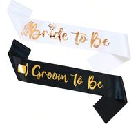 2 pièces/set Écharpe Mariée et Marié avec inscription, ceinture en satin élégante pour enterrement de vie de jeune fille, baby shower et cadeaux de mariage Marié - 1 pièce,Mariée - 1 pièce,Mariée + Ma