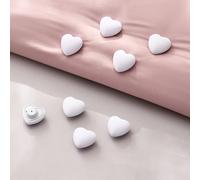 2 pièces/set En Plastique Clip De Fixation De Drap De Lit , Créatif Blanc Design Cœur Attache De Couette Pour Domicile Taille UniquePolyester
