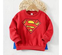 2 pièces/set Jeune garçon Motif super-héros Pull col ras-du-cou manches longues en tricot doux et Cape, Couleur unie, Convient pour l'automne/l'hiver 6Y,7Y,4Y,5YgraphiquePolyester