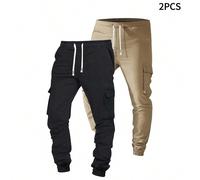 2 pièces/Set Joggeurs décontractés et à la mode pour adolescent garçon au printemps/été, avec cordon de serrage, idéal pour l'école et le port quotidien, sans doublure 8Y,10Y,14Y,12Y,16YUnicolorePolye