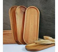 2 pièces/set Long rectangle Bambou Plateau , Petit-Déjeuner Plateau , Ovale Plateau , Classique Acacia Bambou Plateau , Multifonctionnel Plateau À Collation , Gâteau Plateau , Pain Plateau Taille Uniq