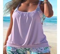 2 pièces/Set Maillot de bain mode femme, bonnets complets à bretelles réglables dos nu, slips imprimés, élégant et sexy, style resort hawaïen, décontracté pour plage et vacances d'été L,M,S,XL,XXLTrop