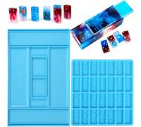 2 pièces/Set Moule de boîte de domino Taille UniqueSilicone