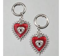 2 pièces/set Pendentif vintage gothique œil du mal et en forme de cœur, accessoires de décoration pour chaussures/bottes/sacs, Halloween Taille UniquePlantesAlliage de zinc
