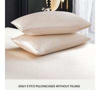 2 pièces/set Taie d'oreiller enveloppe en satin kaki, soyeuse et lisse de haute qualité, douce et respirante, résistante aux plis, douce pour les cheveux et la peau, taie d'oreiller sans rembourrage, 