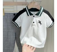 2 pièces/Set Tenue bébé garçon mignonne campus urbain, chemise polo à manches courtes décontractée et pantalon à taille élastique à carreaux. Convient pour un anniversaire, une soirée, des représentat