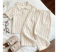 2 pièces/Set Tenue Jeune Garçon/Fille - Polo texturé kaki à manches courtes et ensemble de pantalon à jambes larges, confortable et polyvalent, style vintage minimaliste de base, convient pour l'intér