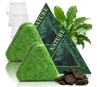 2 Pièces Shampoing Solide Nature Triangle, Savon Shampoing Vert Naturel avec Filet Moussant, Nourrit en Profondeur & Soins Capillaires, Savon Vert pour Cheveux, Shampoings Fortifiant au Nettoyage Doux