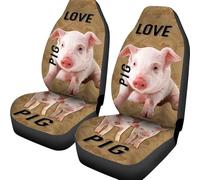 2 Pièces Siège Avant Housses Confort Housse Couverture Couvre Sieges Durable Housses De Siège De Voiture Avant Universel pour SUV Voitures Camion Amour De Cochon