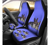2 Pièces Siège Avant Housses Lavable Housse Couverture Couvre Sieges Confort Housses De Siège De Voiture Avant Universel pour Berlines Camionnettes Bus Cardigan Corgi Happy Family