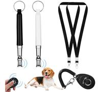 2 Pièces Sifflets pour Chien avec Clicker pour Chien Sifflet Ultrason Chien Anti Aboiement Sifflet Dressage Chien avec Lanière Sifflet et clicker pour Dressage de Chiens