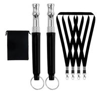 2 pièces sifflets pour chien, sifflet de rappel réutilisable, sifflet d'entraînement réglable à haute fréquence, avec 4 pièces lanières en nylon, 1 pièce sac en velours, pour berger, chien de sport