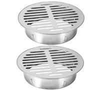 2 Pièces Siphon de Sol Rond, 40-200mm Grilles pour Balcon, Caniveau Exterieur Grille en Acier Inoxydable, Anti-Blocage Bonde Douche, Grille de Drainage(125mm(4.9in))