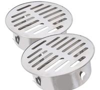 2 Pièces Siphon de Sol Rond, Anti-Blocage Bonde de Douche, pour Toit Extérieur, Siphon de Sol Enfichable avec Grand Déplacement, Grille de Drainage en Acier Inoxydable(80mm(3.1in))