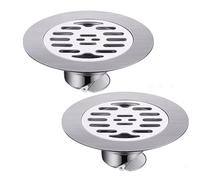 2 Pièces Siphon de Sol Rond, Anti-Odeur Grilles de Drainage, Bouche de Drain, Caniveau Exterieur Grille en Acier Inoxydable - Idéal pour Douche, Toilette, Buanderie(150mm/5.9inch)