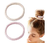 2 Pièces Skinny Scrunchies, Chouchous en Soie pour Femmes, Chouchous Élastiques Doux pour Cheveux Anti-casse en 100% Pure Soie de Murier