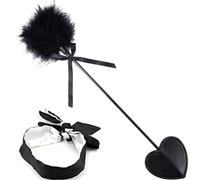 2 pièces SM Bondage Flogger Fouet érotique en cuir avec plume Tickler Cuir main fessée paddle jouets sexuels accessoires pour BDSM SM adultes