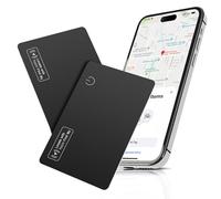 2 pièces Smart Wallet Tracker Card 1,6 mm, localisateur de clés, Rechargeable, étanche IP68, (iOS Uniquement) localisateur d'objets, Compatible avec l'application Find My