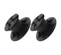 2 Pièces Socle de Support de Terrasse Réglable, Base de Sol Noire | Structure à Nivellement Automatique, Limiteur Intégré, pour Dalles Céramiques et Poutres Acier