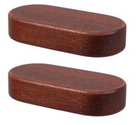 2 Pièces Socle Ovale en Noyer Noir, Base Stable de Bureau | Bois de Noyer Noir, Surface à Graver, Texture Naturelle, pour Petites Plantes et Œuvres Miniatures
