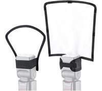 2 Pièces Softbox Diffuseur Flash 25X25X21 cm Réflecteur Blanc Flexible et 18X20X10 cm Réflecteur à Deux Côtés Argent/Blanc Montage Universel, argenté/Blanc, 7.3 x 7.9 x 4.1