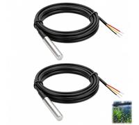 2 Pièces Sondes Température pour DS-18b20 Étanches, Capteur 1-Wire, Étanche avec Sonde Inox 1 m, Plage -55°C à +125°C, Raspberry Pi, ESP32, ESP8266 et Projets IoT