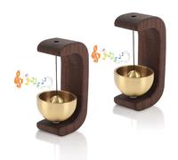 2 pièces sonnette pour propriétaire de magasin pour porte, Carillon éolien magnétique en bois Mini sonnette d'entrée pour entreprise Sonnette en forme de C, souvenir Décoration pour pièce