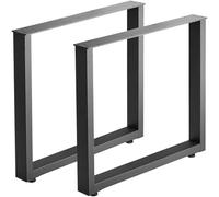 2 pièces SOTECH Piètement de table SOLID acier noir mat Profil 80 x 40 mm Hauteur : 720 mm Largeur : 800 mm Patins de table Piètement inférieur de table Patins de table