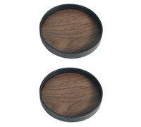 2 Pièces sous-Verre Rond de 10cm en Plastique PP PVC, Noir