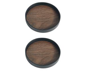 2 Pièces sous-Verre Rond de 10cm en Plastique PP PVC, Noir