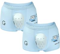 2 Pièces Sous-vêtement Post Circoncision Respirant pour Enfants Culotte de Protection Circoncision Boxer de Convalescence Garçon Pantalon de Rétablissement après Chirurgie(Blue,3XL LARGE COVER)