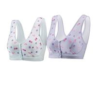 2 Pièces Soutien-Gorge Post-Chirurgical Fermeture Avant Coton Soutien-Gorge De Mastectomie avec Poches for Femmes Âgées Moyennes sous-vêtements sans Fil (Color : C, Size : 42/95(BC))