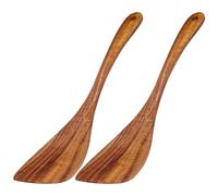 2 Pieces Spatula, 31 x 7 cm Wooden Spatula, Wooden Spoons for Kitchen, Durable Utensils for Kitchen, Restaurant, Wok, Stove, Tableware
